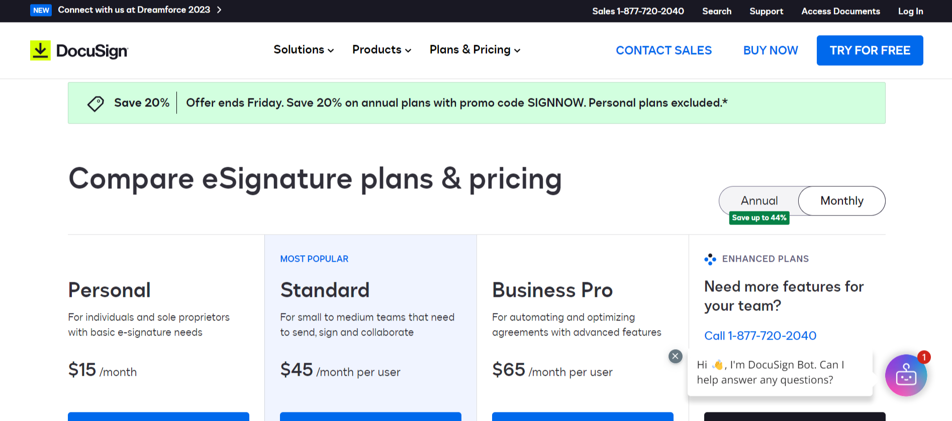 DocuSign Price & Plans