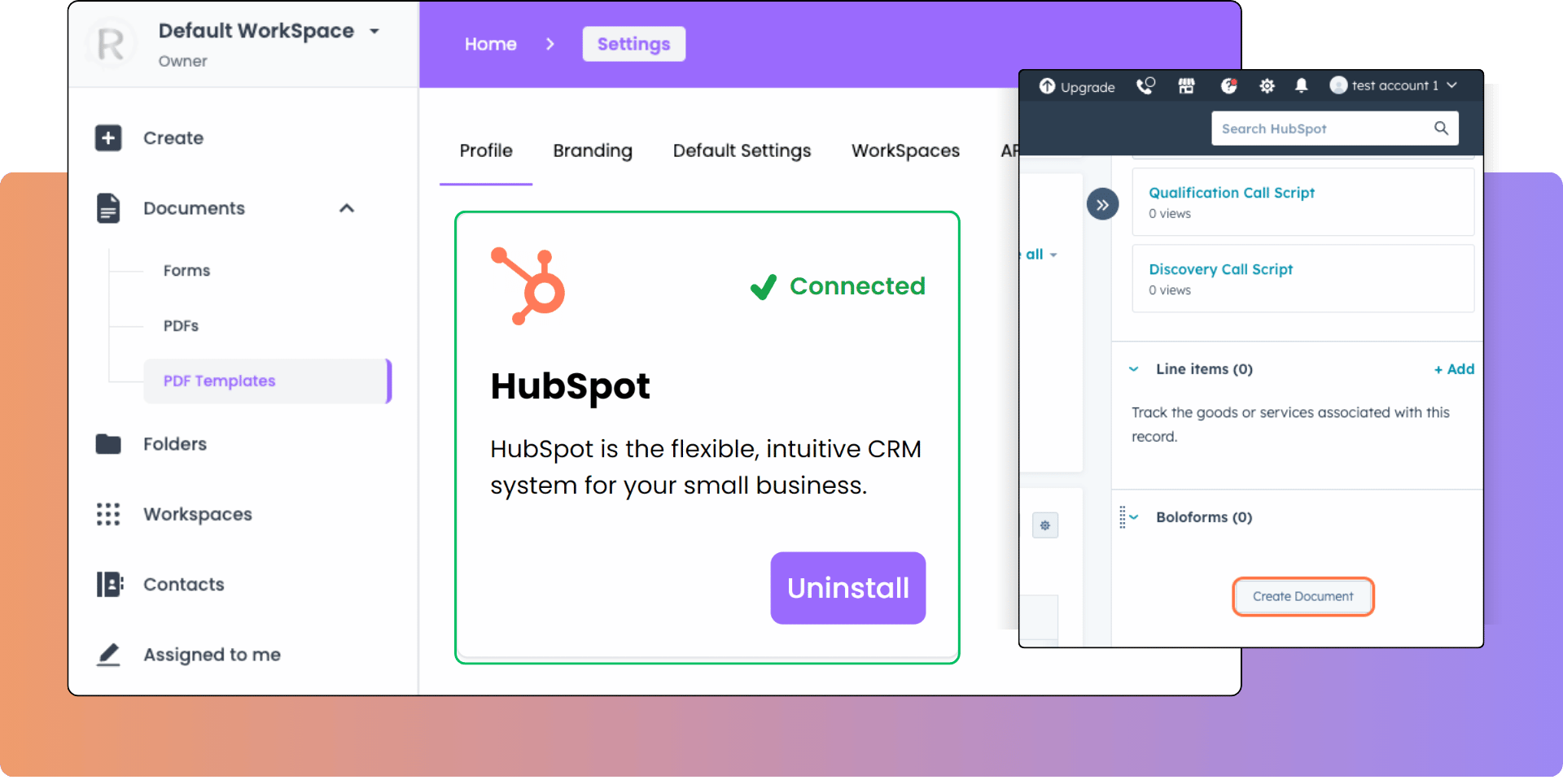 Connect and send contracts from HubSpot